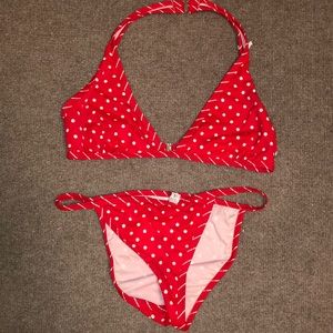 Moschino bikini red with white dots us 38/XL